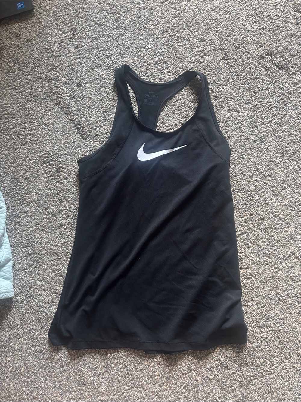 Nike Black Racerback Tank with White Swoosh